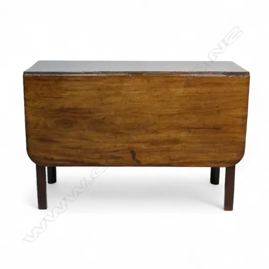 An English c.1760 solid flame mahogany drop leaf gate leg table,